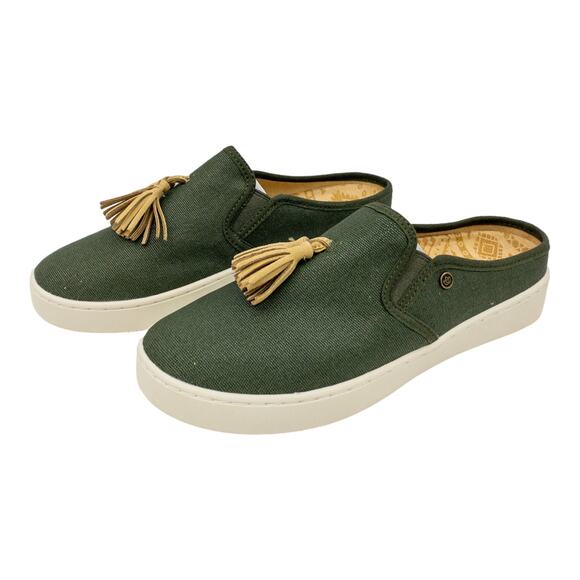 New Spenco Women's Hunter Green Mule Celine Canvas Tassel Accent Slides 8 - Picture 3 of 12